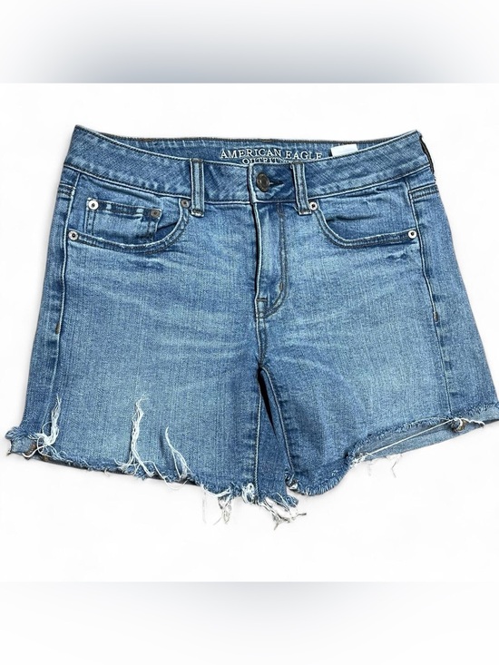 American Eagle Outfitters Pants - American Eagle Midi Boy Shorts Womens Size 2 Cut Off Dark Wash Blue Stretch